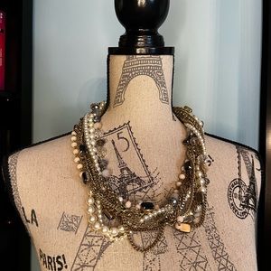 Chunky gold & brown necklace ✨